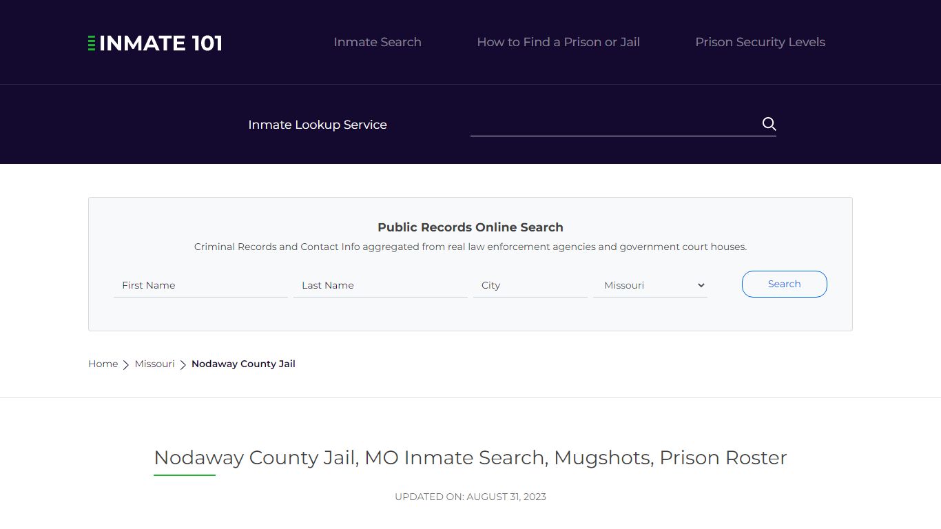 Nodaway County Jail, MO Inmate Search, Mugshots, Prison Roster